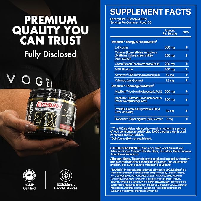 إيفوجين مسحوق Evoburn Elite Thermogenic: يعزز عملية التمثيل الغذائي ويحرق الدهون - 30 وجبة