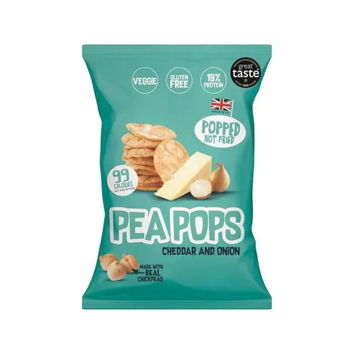 Pea Pops Healthy Protein Chips – Delicious Chikpea Crisps 20% Protein Less Fat, Low Calorie, Gluten Free, Vegan Protein Snacks, Popped (Not Fried) 23g Puzzle Supps