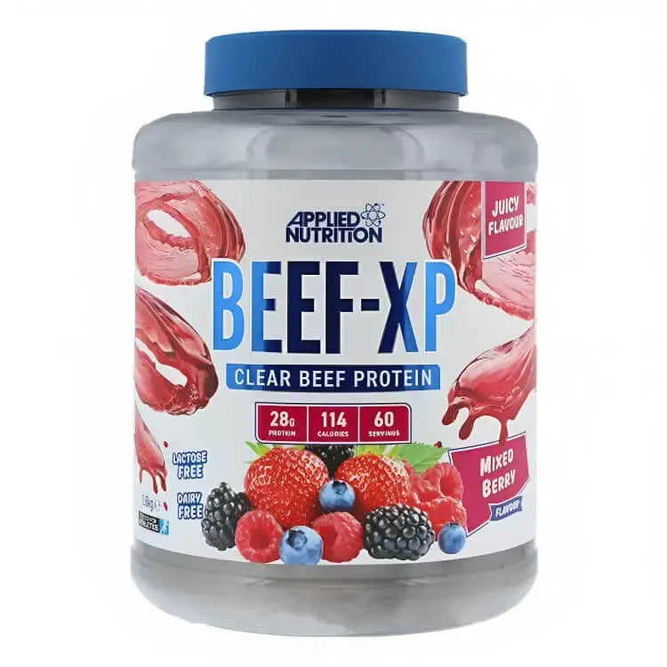 Applied Nutrition Beef XP - Clear Hydrolysed Beef Protein Isolate, Fruit Juice Style, Dairy Free Beef Protein Powder, Lactose Free, Zero Sugar, Low Fat, 1.8kg - 60 Servings Applied Nutrition