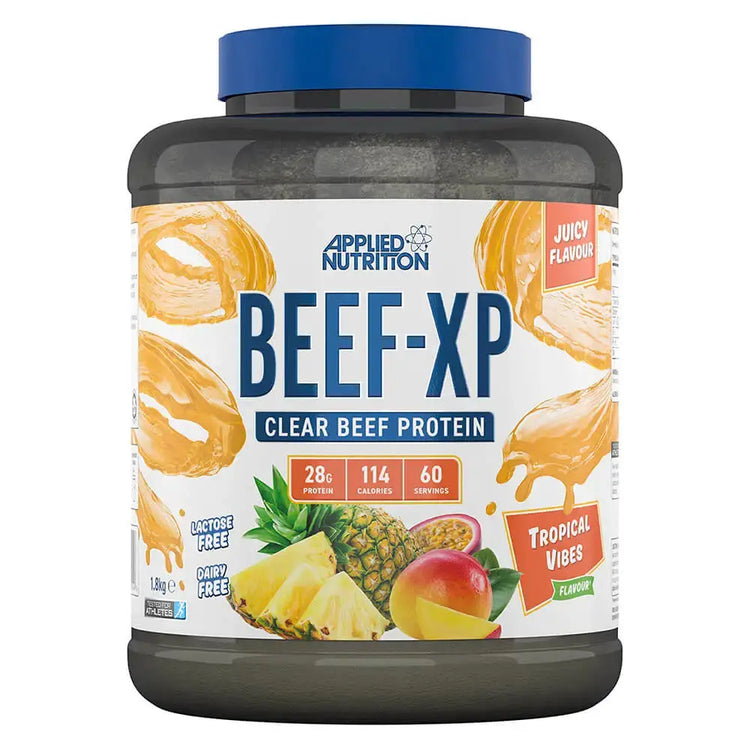 Applied Nutrition Beef XP - Clear Hydrolysed Beef Protein Isolate, Fruit Juice Style, Dairy Free Beef Protein Powder, Lactose Free, Zero Sugar, Low Fat, 1.8kg - 60 Servings Applied Nutrition