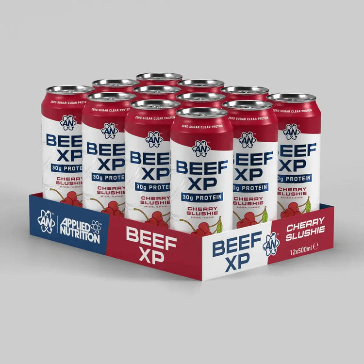 Applied Nutrition Beef XP Clear Protein Drink, Cherry Slushie, Box of 12 Pieces Applied Nutrition