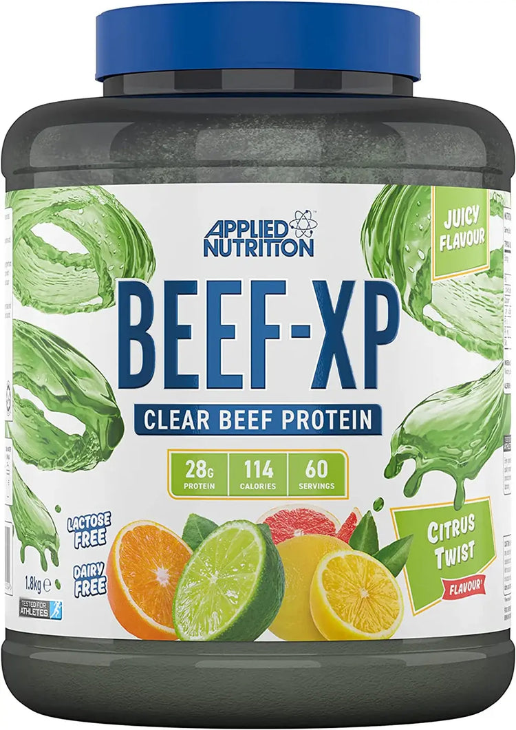 Applied Nutrition Beef XP – Dairy-Free Clear Beef Protein Isolate, Lactose Free, Zero Sugar, Low Fat, 1.8kg - 60 Servings Applied Nutrition
