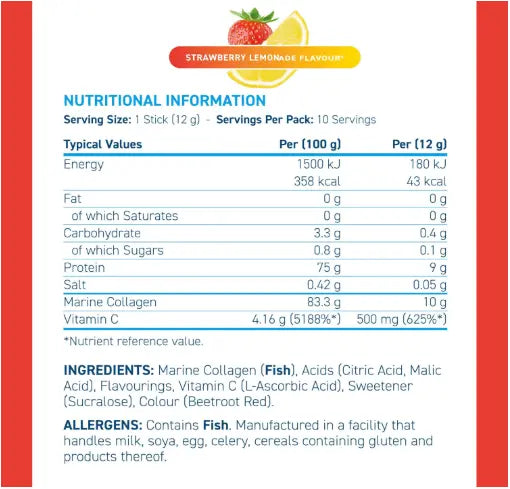 Applied Nutrition Marine Collagen Stick Pack (Pack of 10x12g) Applied Nutrion