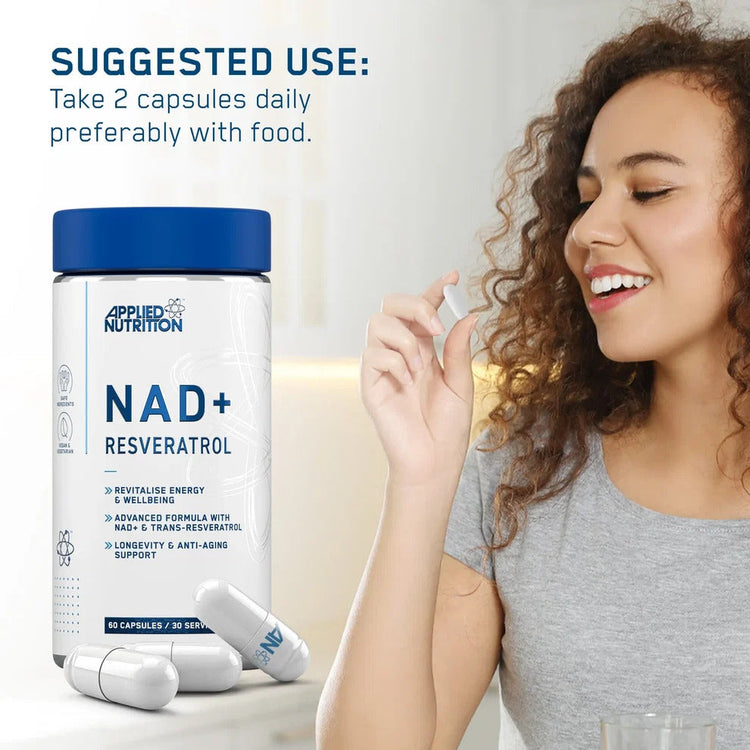 Applied Nutrition NAD+ Resveratrol, 60 Capsules Puzzle Supps