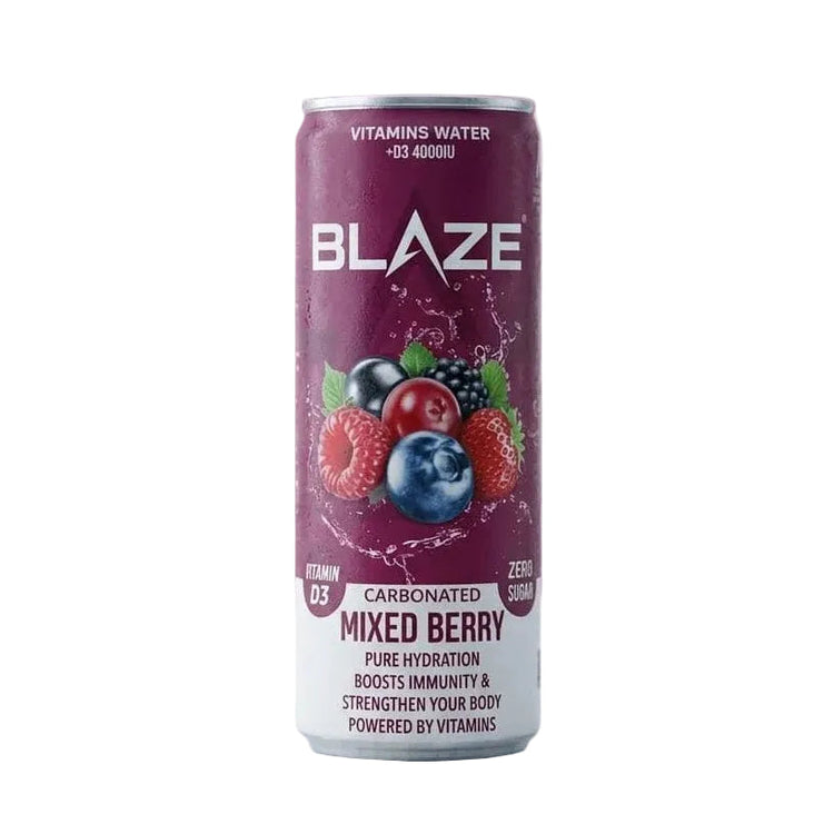 BLAZE Vitamins Water – Zero Sugar Carbonated Hydration 12x355ml Puzzle Supps