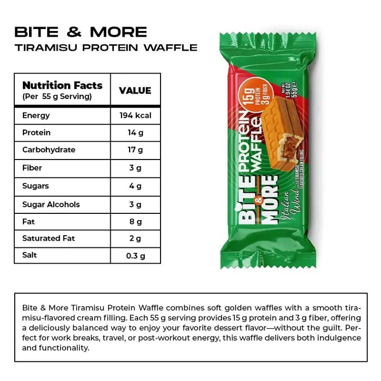 Bite & more Protein waffles No Added Sugar | 50g Bite & more