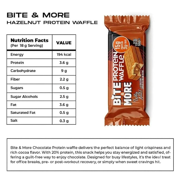 Bite & more Protein waffles No Added Sugar | 50g Bite & more