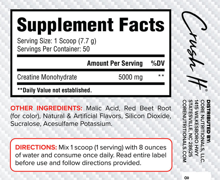 مسحوق الكرياتين من كور نيوتريشن، 385 جم