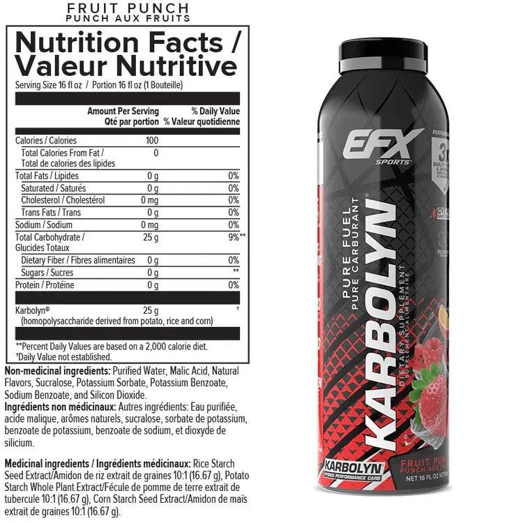 EFX Sports Karbolyn Fuel Drink 473ml – Fast-Acting Pre, Intra & Post Workout Carbs EFX