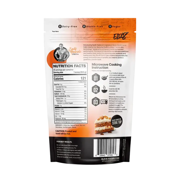 ELEV8 Creamy Rice – High-Protein, Vegan, Gluten-Free | No-Cook, Ready in 30 Seconds Elev8