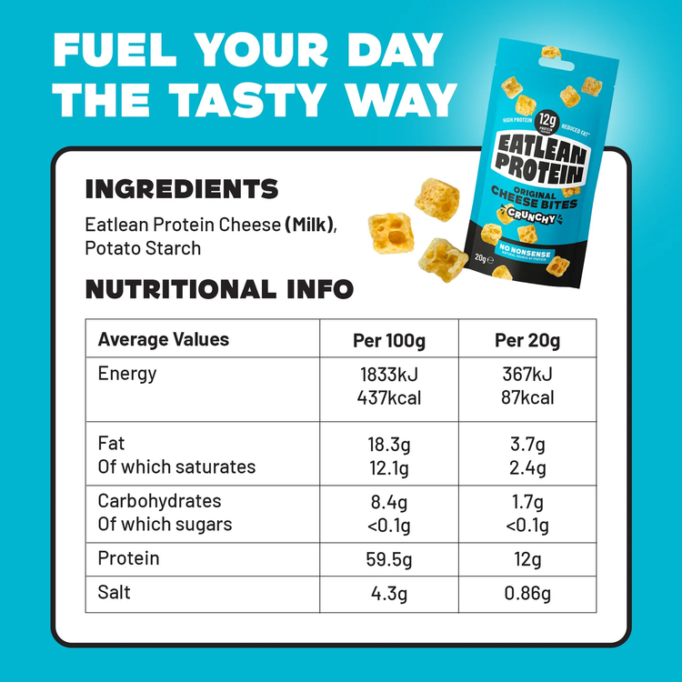 Eatlean protein original cheese bites crunchy | 12x20g Eatlean protein