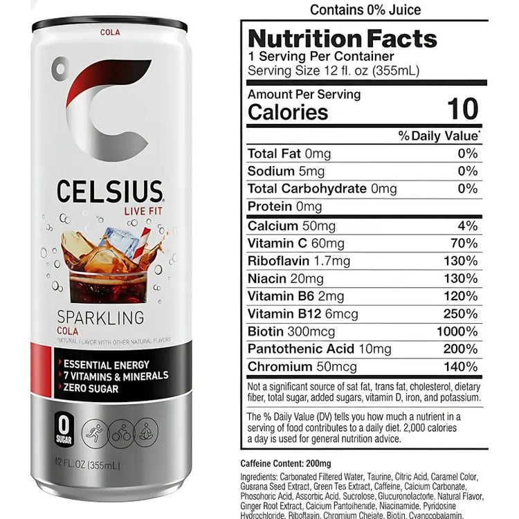 Energize Your Day with Celsius Sparkling Energy Drinks - 12-Pack of 335ml Cans Celsius