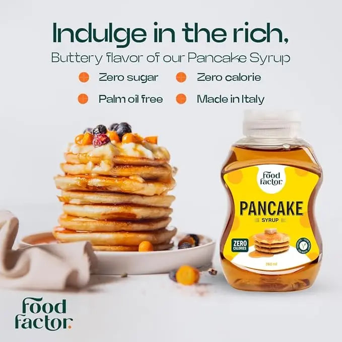 Food Factor Pancake Syrup 260 ml Vegan, Zero Sugar, Zero Calorie Puzzle Supps