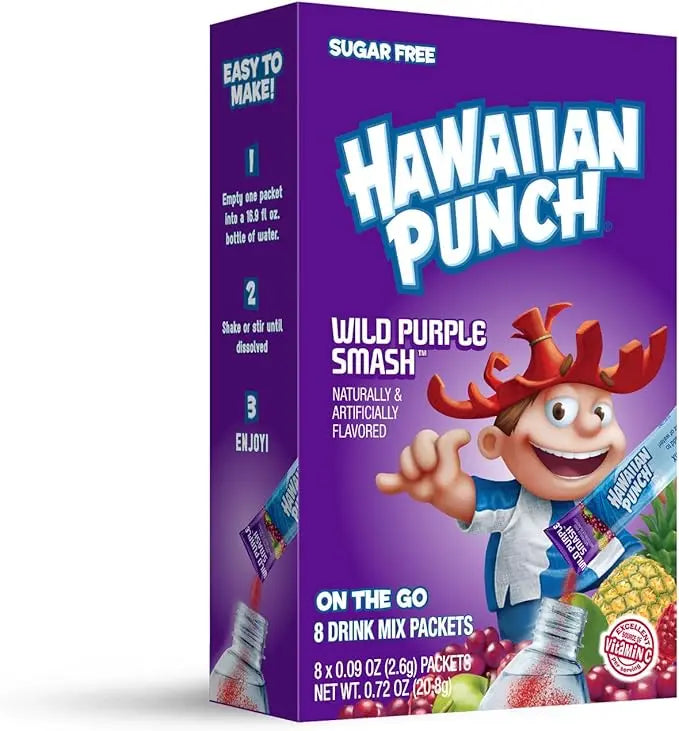 Hawaiian Punch Powder Drink Mix – Sugar Free & Delicious, Excellent source of Vitamin C 8 sticks Puzzle Supps