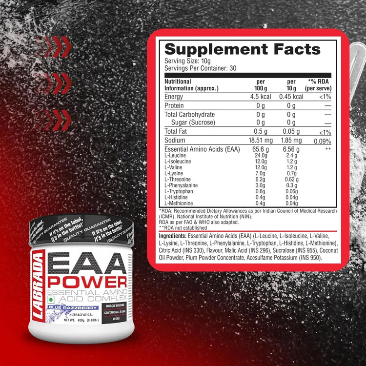 Labrada EAA Powder Blue Razzberry 300g Puzzle Supps
