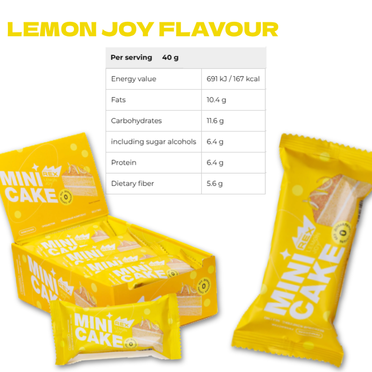 Rex Protein Mini Cake by Rex Bakes: Nutrient-Packed, Guilt-Free Snacking (40gx8) box