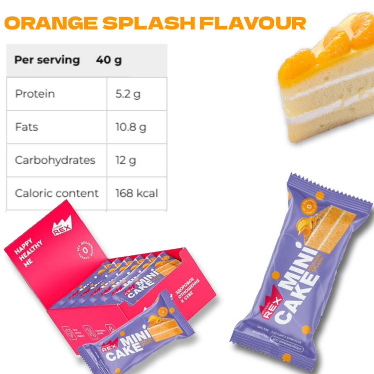 Rex Protein Mini Cake by Rex Bakes: Nutrient-Packed, Guilt-Free Snacking (40gx8) box