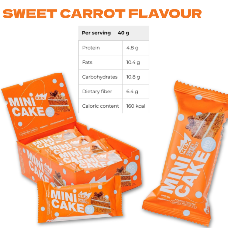 Rex Protein Mini Cake by Rex Bakes: Nutrient-Packed, Guilt-Free Snacking (40gx8) box