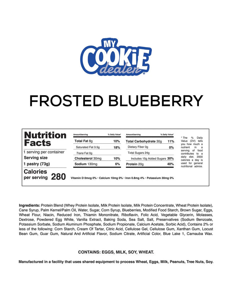 My cookie dealer Frosted Protein Toaster Pastry 2.6oz (12x73g) My Cookie Dealer