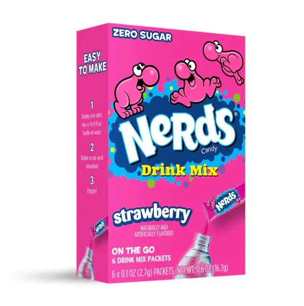 Nerds Powder Drink Mix Zero Sugar Delicious beverages Drink Powder 6 sticks 0.6oz 16.2g Puzzle Supps
