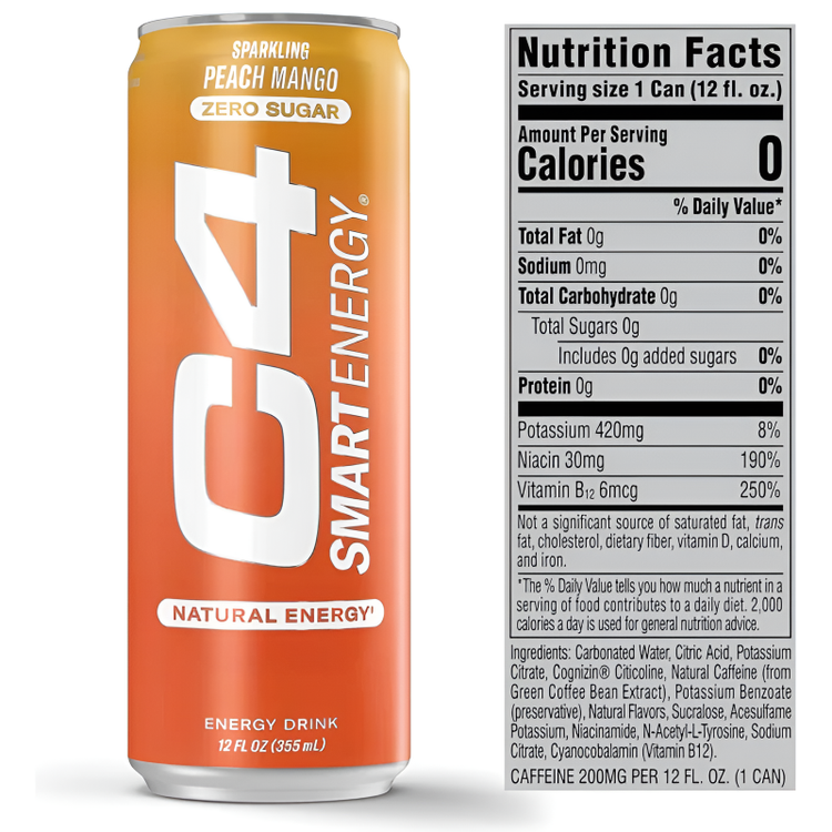 Cellucor C4 RTD Unleash Energy with - Sparkling Smart Energy Drink 355ml | 12-Piece Case