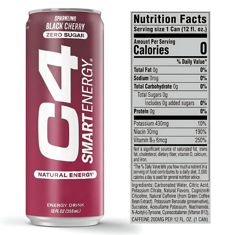 Cellucor C4 RTD Unleash Energy with - Sparkling Smart Energy Drink 355ml | 12-Piece Case