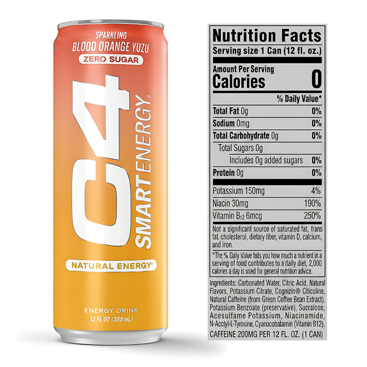 Cellucor C4 RTD Unleash Energy with - Sparkling Smart Energy Drink 355ml | 12-Piece Case