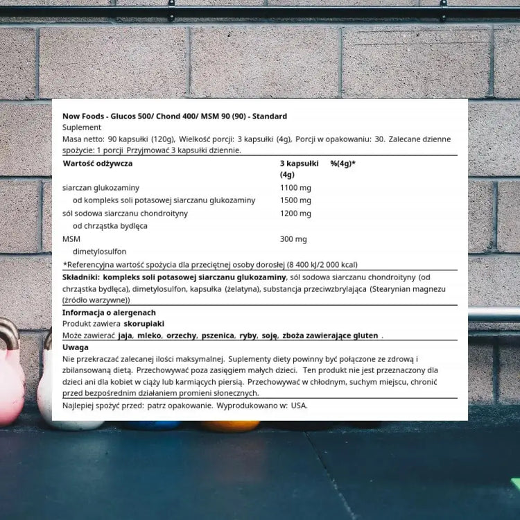 Now Glucosamine and Chondroitin With MSM, 90 Veggie Capsules, Supports Joint Mobility NOW