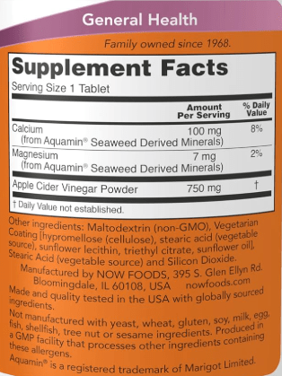 ناو خل التفاح 750 مجم 180 قرص