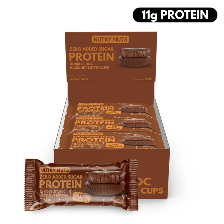 Nutry Nuts Protein Peanut Butter Cups | High Protein Snack | Gluten-Free | No Palm Oil | Delicious Chocolate Treat- 12x42g Nutry Nutz