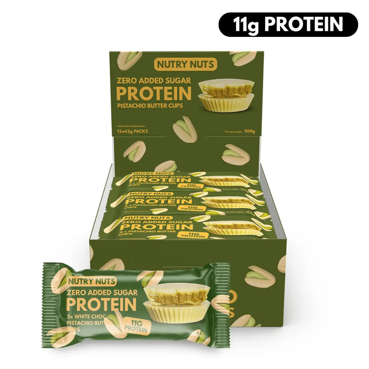 Nutry Nuts Protein Peanut Butter Cups | High Protein Snack | Gluten-Free | No Palm Oil | Delicious Chocolate Treat- 12x42g Nutry Nutz