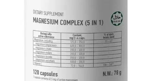 OKOTECH Magnesium Complex 5 in 1 – Advanced Daily Magnesium Support 120capsule okotech