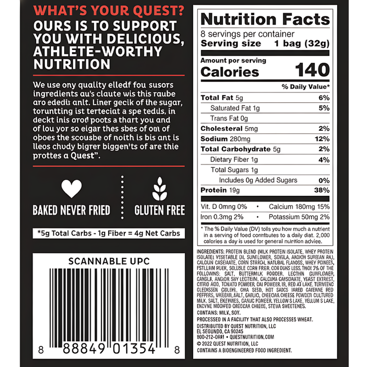 Quest Ranch Tortilla Style Protein Chips: for Anytime Snacking- (8x32g) 256g