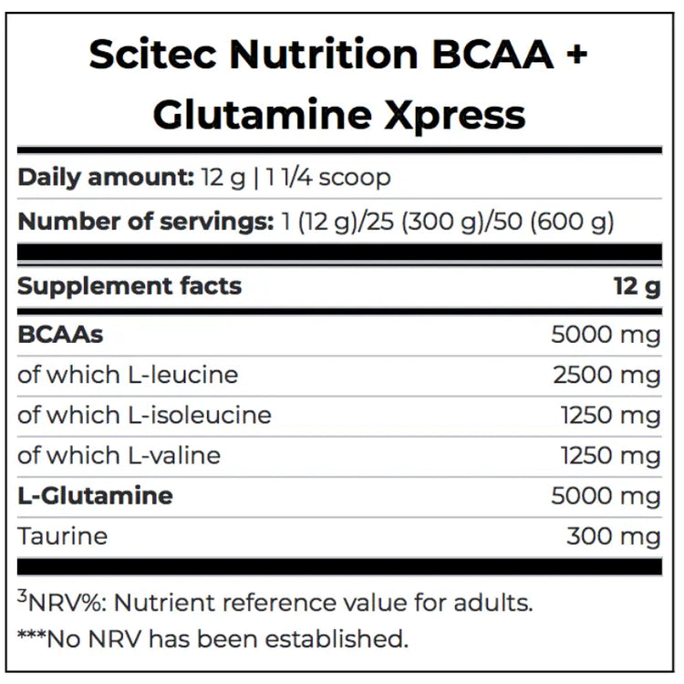 Scitec Nutrition BCAA + Glutamine Xpress Supplement 300g Scitec Nutrition