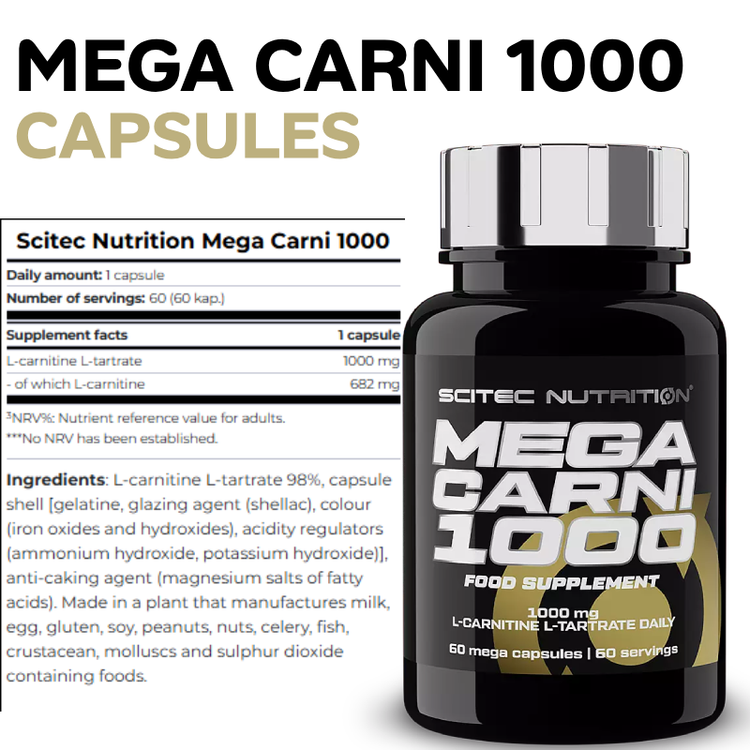 Scitec Nutrition Mega Carni 1000 60 Capsules