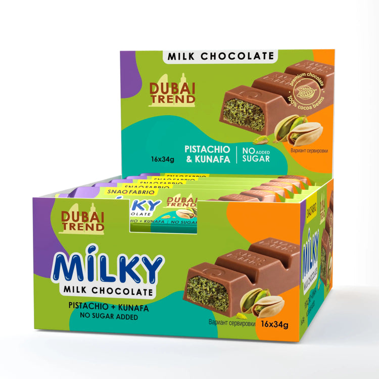 Snaq Fabriq Mik Chocolate Pistachio Kunafa 16x34g Puzzle Supps
