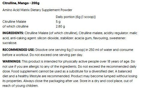 All nutrition Citrulline Easy to mix powder 200g