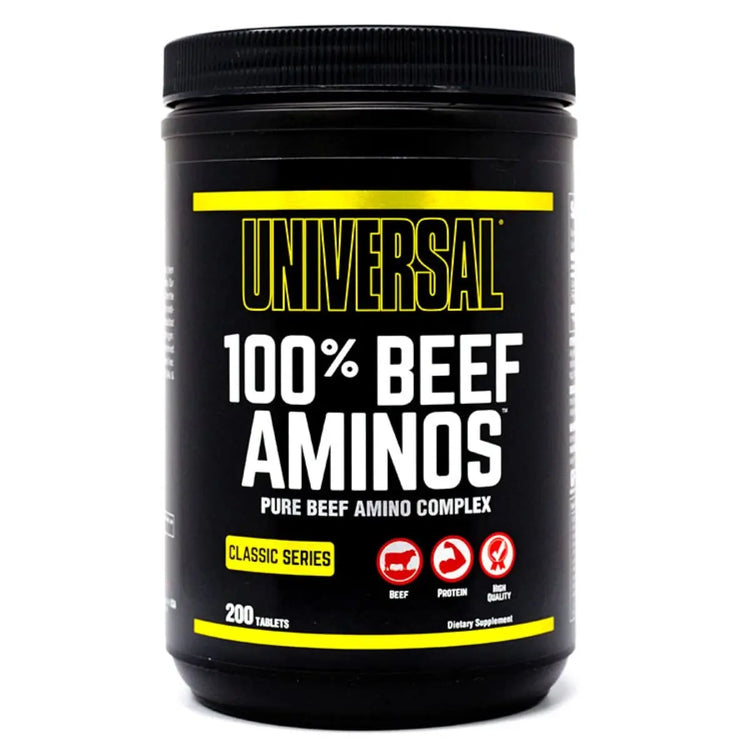 Universal 100 Beef Aminos Tablets Pure Beef Amino Complex Full Spectrum EAAs, BCAAs Protein from Beef Protein Isolate Pure Desiccated Argentine Beef Liver 66 Servings, 200 Tablets Puzzle Supps