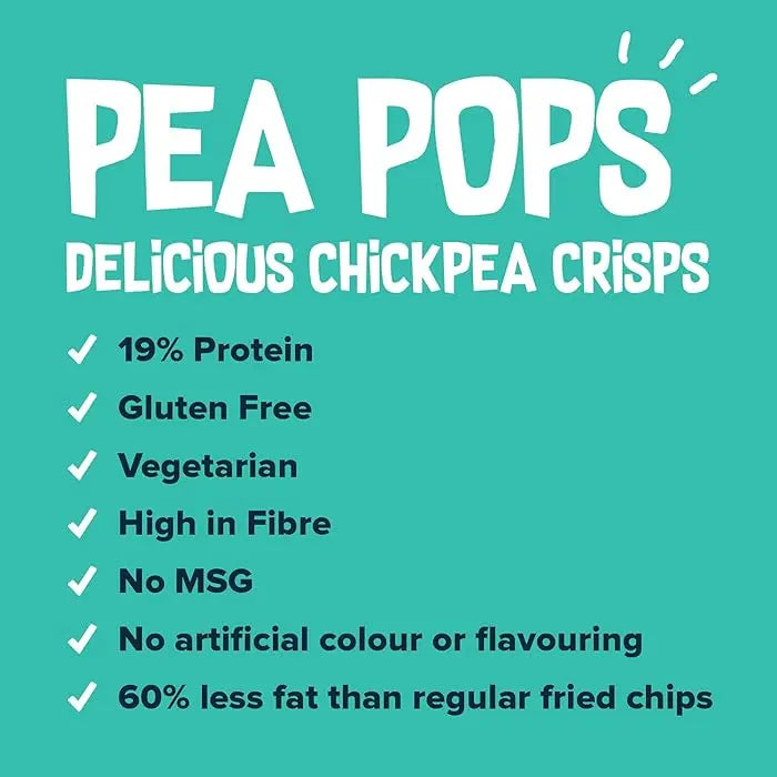 Pea Pops Healthy Protein Chips – Delicious Chikpea Crisps 20% Protein Less Fat, Low Calorie, Gluten Free, Vegan Protein Snacks, Popped (Not Fried) 23g Puzzle Supps