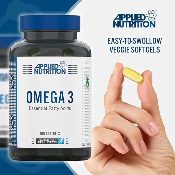 Applied Nutrition Omega 3 - Omega Fish Oil 1000mg, 180mg EPA & 120mg DHA per Softgel, Made in The UK (100 Soft-Gels) Puzzle Supps