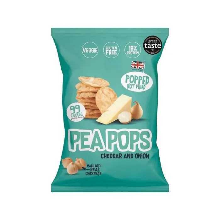 Pea Pops Healthy Protein Chips – Delicious Chikpea Crisps 20% Protein Less Fat, Low Calorie, Gluten Free, Vegan Protein Snacks, Popped (Not Fried) 23g Puzzle Supps