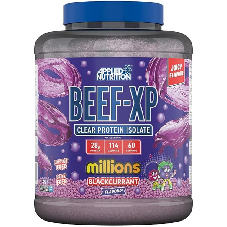 Applied Nutrition Beef XP - Clear Hydrolysed Beef Protein Isolate, Fruit Juice Style, Dairy Free Beef Protein Powder, Lactose Free, Zero Sugar, Low Fat, 1.8kg - 60 Servings Applied Nutrition