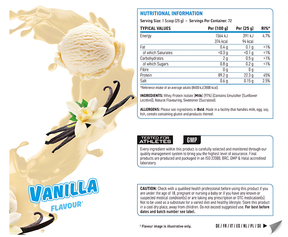 أبلايد نيوترشن بروتين مصل اللبن المعزول بنسبة 100% من ISO-XP 1.8 كجم | بروتين عالي الجودة