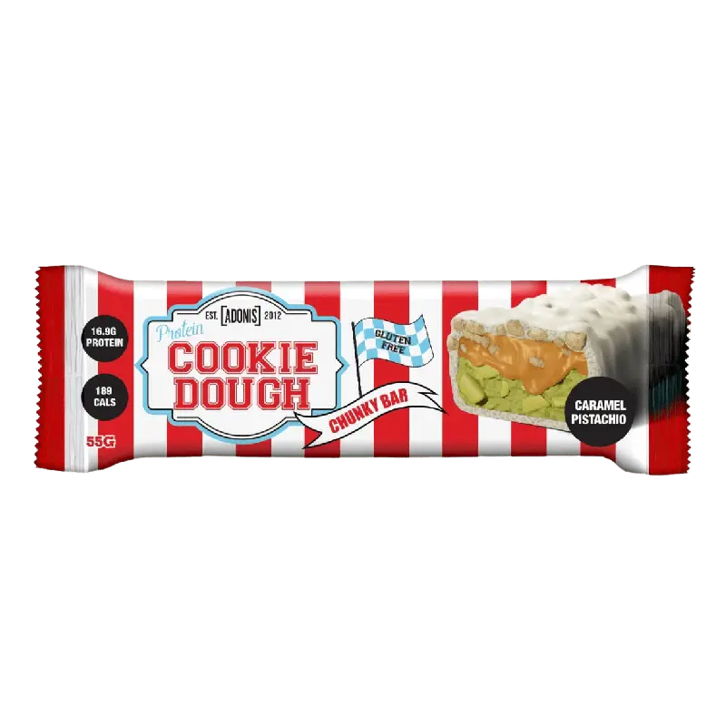 Adonis Protein Cookie Dough Bar – High Protein Snack for Muscle Recovery, Sustained Energy and Guilt-Free | Box 12X55g- 660g Adonis