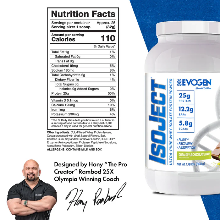 EVOGEN ISOJECT Ultra-Pure Whey Isolate – Low Calorie, Zero Sugar, Gluten-Free- 910g