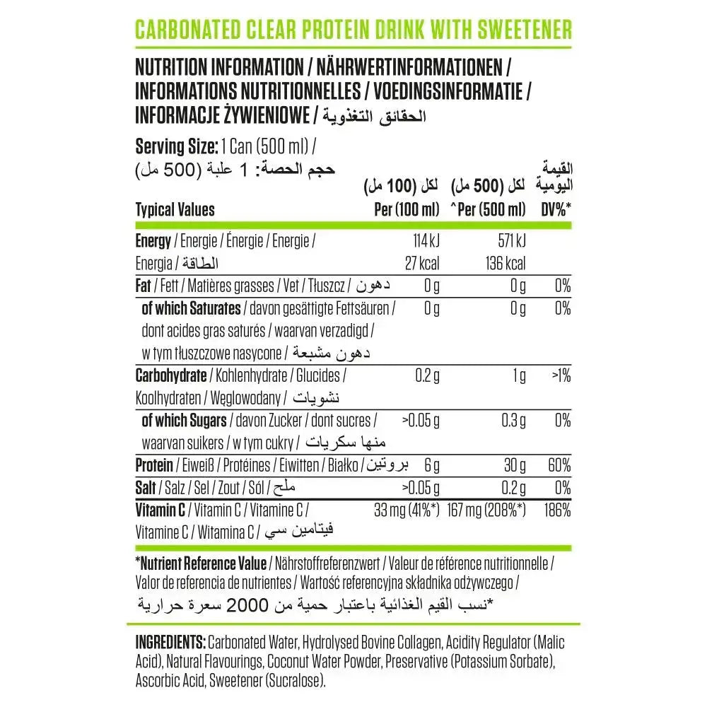 Applied Nutrition Beef XP Clear Protein Drink, Millions Cola, 1 Can, 30g High quality Protein Applied Nutrition