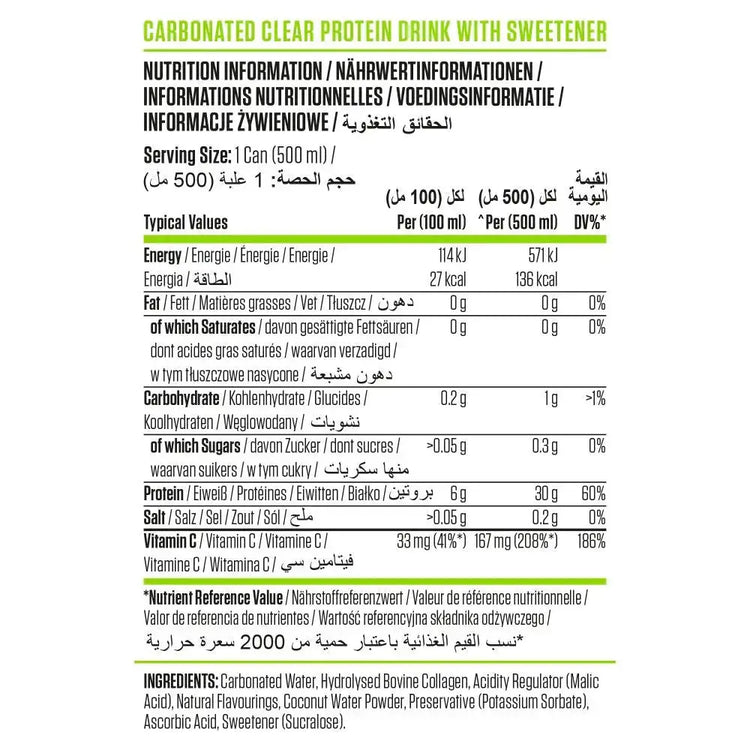 Applied Nutrition Beef XP Clear Protein Drink, Millions Cola, 1 Can, 30g High quality Protein Applied Nutrition