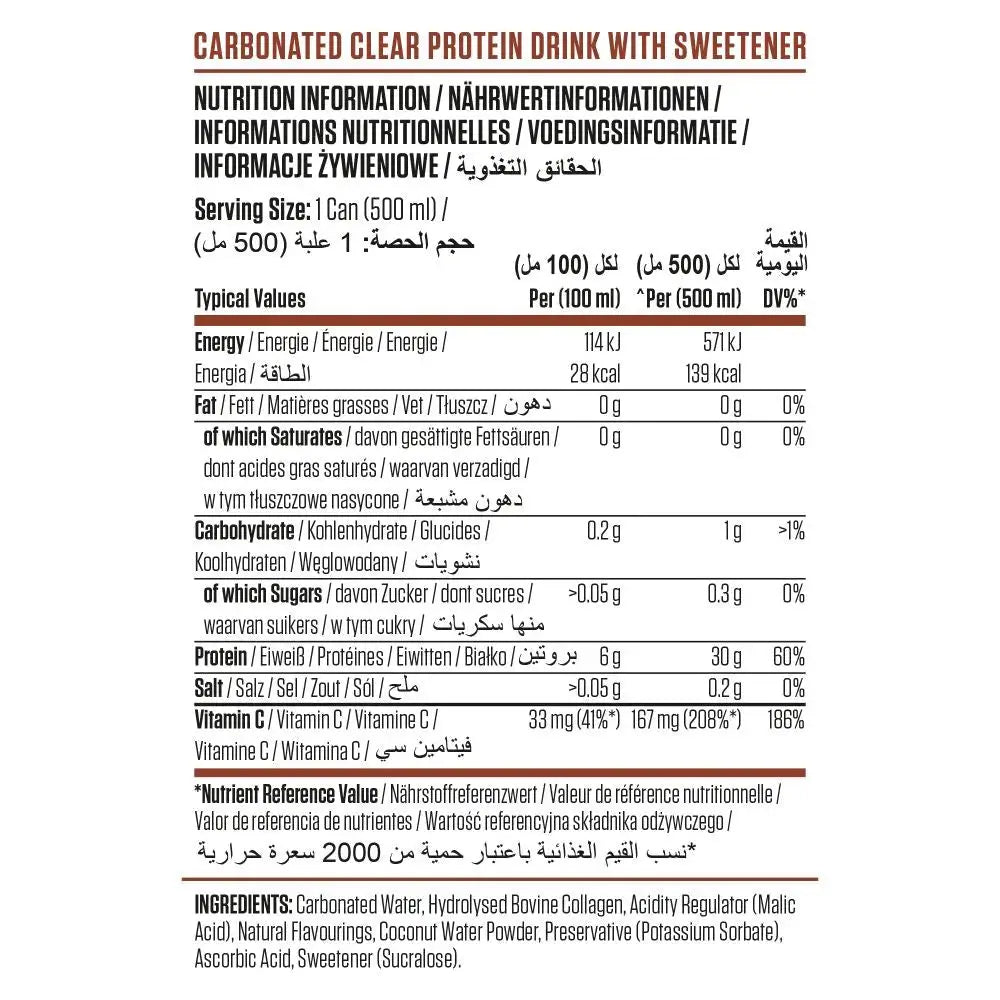 Applied Nutrition Beef XP Clear Protein Drink, Millions Cola, 1 Can, 30g High quality Protein Applied Nutrition