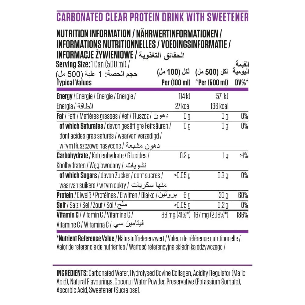 Applied Nutrition Beef XP Clear Protein Drink, Millions Cola, 1 Can, 30g High quality Protein Applied Nutrition