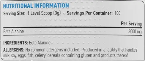 Applied Nutrition Beta Alanine Powder, 100, 3000 mg, Increase Muscle Capacity Applied Nutrition